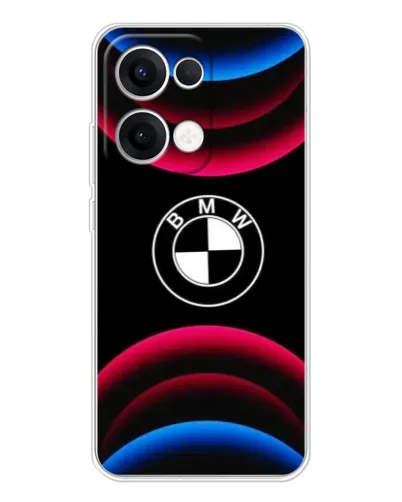 Чехол для OPPO Reno13 с картинкой «Логотип BMW и неоновые дуги» Чехол для OPPO Reno13 с картинкой «Логотип BMW и неоновые дуги»