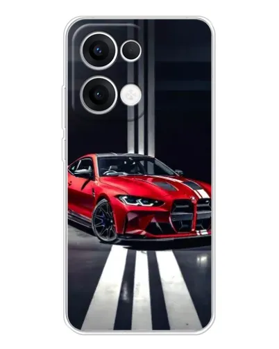 Чехол для OPPO Reno13 с картинкой «Красная BMW на дороге» Чехол для OPPO Reno13 с картинкой «Красная BMW на дороге»