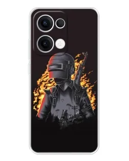 Чохол для OPPO Reno13 з картинкою «PUBG — вогняний силует»