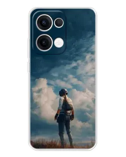 Чохол для OPPO Reno13 з картинкою «Герой PUBG на скелі»
