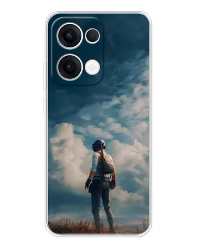 Чохол для OPPO Reno13 з картинкою «Герой PUBG на скелі»
