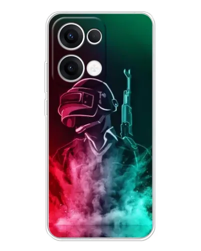 Чохол для OPPO Reno13 з картинкою «PUBG — вогняний воїн»