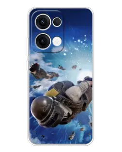 Чохол для OPPO Reno13 з картинкою «Десант PUBG — стрибок»
