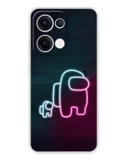 Чохол для OPPO Reno13 з картинкою «Among Us неон-арт»