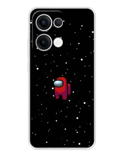 Чехол для OPPO Reno13 с картинкой «Красный Among Us»