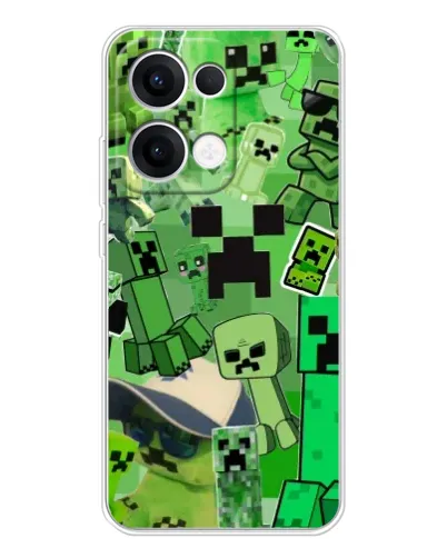 Чехол для OPPO Reno13 с картинкой «Криперы Minecraft» Чехол для OPPO Reno13 с картинкой «Криперы Minecraft»