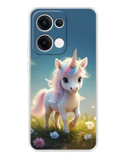 Чехол для OPPO Reno13 с картинкой «Единорог на поляне» Чехол для OPPO Reno13 с картинкой «Единорог на поляне»