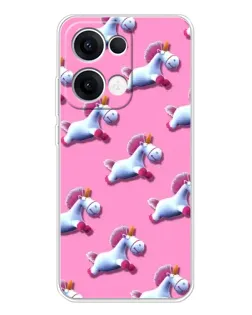 Чехол для OPPO Reno13 с картинкой «Единороги на розовом» Чехол для OPPO Reno13 с картинкой «Единороги на розовом»