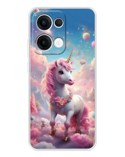 Чехол для OPPO Reno13 с картинкой «Единорог среди облаков» Чехол для OPPO Reno13 с картинкой «Единорог среди облаков»