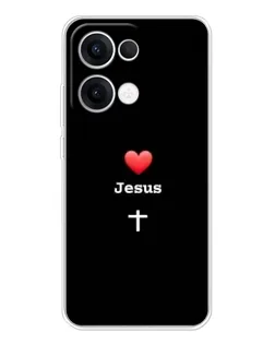Чехол для OPPO Reno13 с картинкой «Сердце - Jesus» Чехол для OPPO Reno13 с картинкой «Сердце - Jesus»