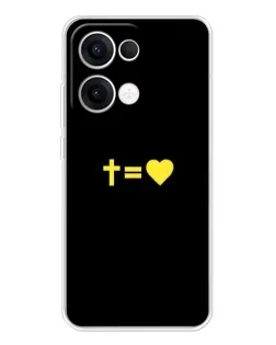 Чехол для OPPO Reno13 с картинкой «Сердце и Крест»