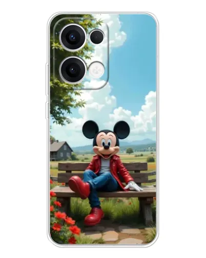 Чохол для OPPO Reno13 з картинкою «Міккі на лавці»
