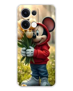 Чохол для OPPO Reno13 з картинкою «Міккі з тюльпанами»