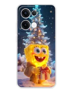 Чехол для OPPO Reno13 с картинкой «Рождественский Спанч Боб» Чехол для OPPO Reno13 с картинкой «Рождественский Спанч Боб»