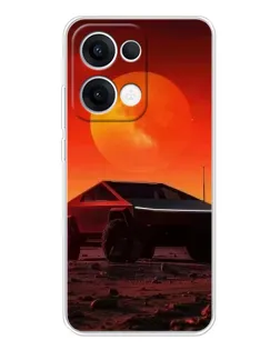 Чохол для OPPO Reno13 з картинкою «Cybertruck на Марсі»