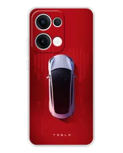 Чохол для OPPO Reno13 з картинкою «Tesla Top View»