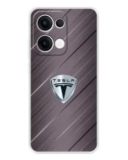 Чохол для OPPO Reno13 з картинкою «Металева текстура Tesla»
