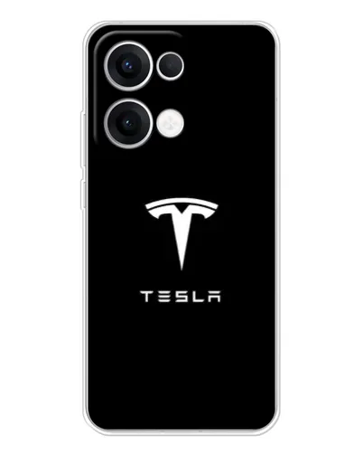 Чохол для OPPO Reno13 з картинкою «Tesla White Logo» Чохол для OPPO Reno13 з картинкою «Tesla White Logo»