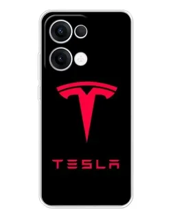 Чохол для OPPO Reno13 з картинкою «Tesla Red Logo»