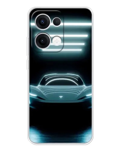 Чохол для OPPO Reno13 з картинкою «Tesla в неоні» Чохол для OPPO Reno13 з картинкою «Tesla в неоні»