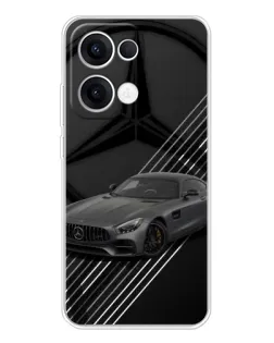 Чехол для OPPO Reno13 с картинкой «Mercedes AMG — графика»