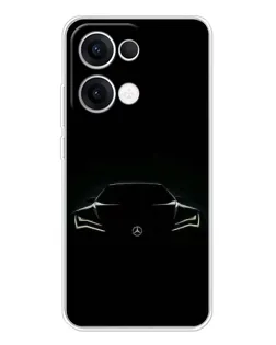 Чехол для OPPO Reno13 с картинкой «Mercedes — силуэт авто»