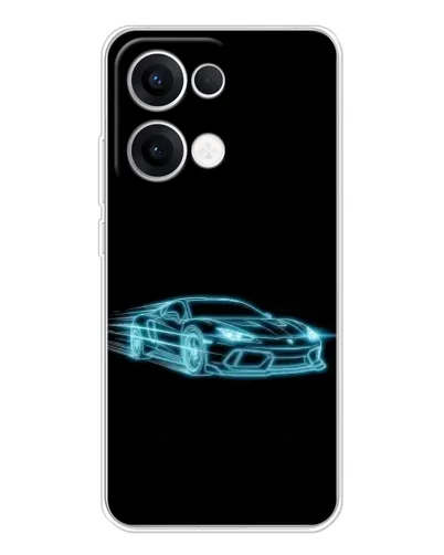 Чохол для OPPO Reno13 з картинкою «Неоновий контур Lamborghini»