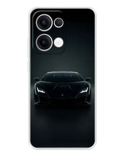 Чохол для OPPO Reno13 з картинкою «Чорний Lamborghini Aventador»