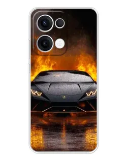 Чохол для OPPO Reno13 з картинкою «Lamborghini у вогні»