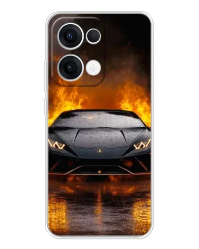 Чохол для OPPO Reno13 з картинкою «Lamborghini у вогні»