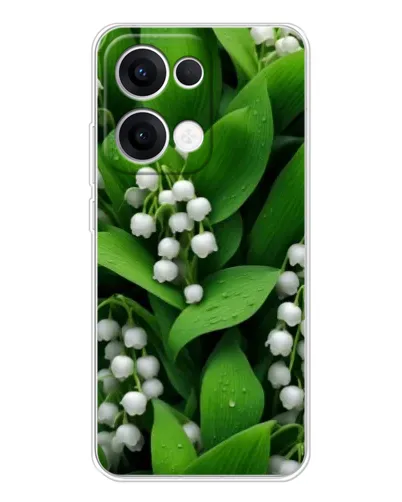 Чехол для OPPO Reno13 с картинкой «Ландыши в зелени»