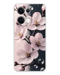 Чехол для OPPO Reno13 с картинкой «Нежная сакура и капли» Чехол для OPPO Reno13 с картинкой «Нежная сакура и капли»