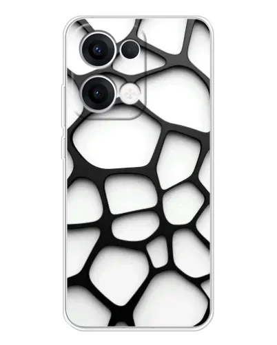 Чехол для OPPO Reno13 с картинкой «Белая объемная сетка»