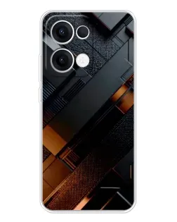 Чехол для OPPO Reno13 с картинкой «Черные геометрические блоки»