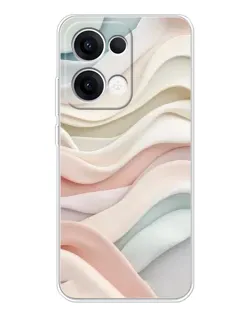 Чехол для OPPO Reno13 с картинкой «Пастельные нежные волны»