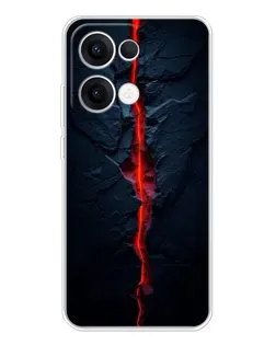 Чехол для OPPO Reno13 с картинкой «Kрасная лавовая трещина»