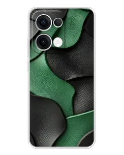 Чехол для OPPO Reno13 с картинкой «Зеленые кожаные волны»