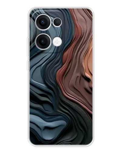 Чехол для OPPO Reno13 с картинкой «Цветные волны каньона»