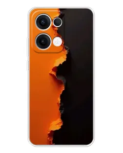 Чехол для OPPO Reno13 с картинкой «Оранжевый разлом»