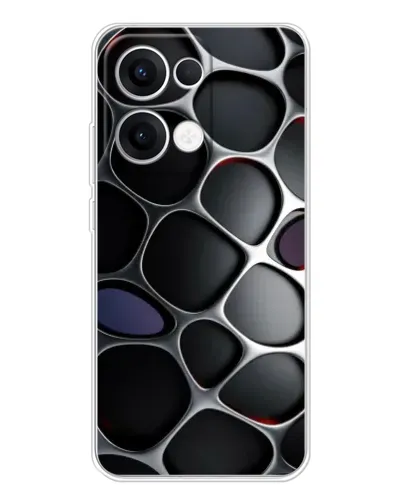 Чехол для OPPO Reno13 с картинкой «Объемная темная решетка»