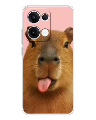 Чохол для OPPO Reno13 з картинкою «Капібара з язиком»