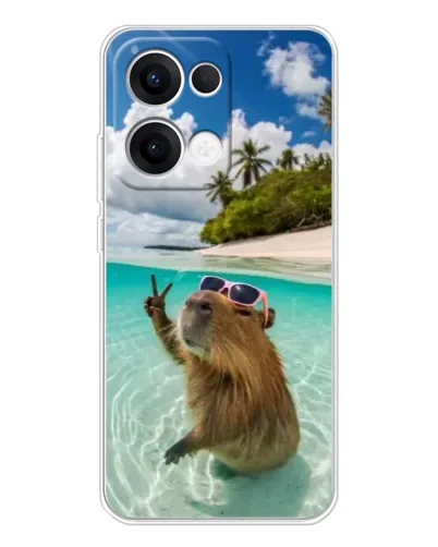 Чохол для OPPO Reno13 з картинкою «Капібара на морі»
