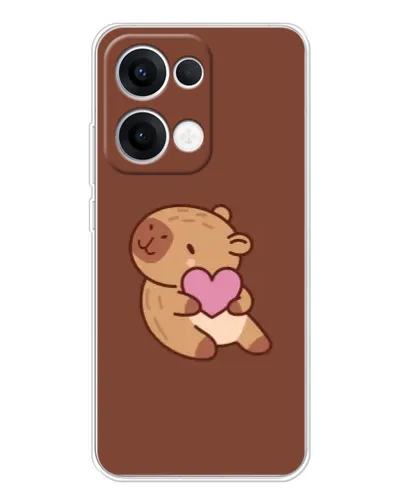 Чохол для OPPO Reno13 з картинкою «Капібара з серцем»
