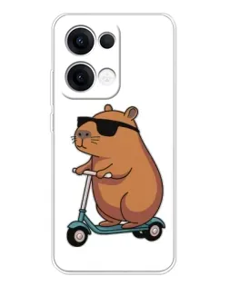 Чохол для OPPO Reno13 з картинкою «Капібара на самокаті»