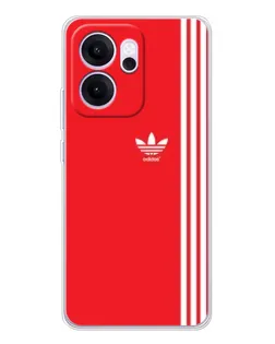 Чехол для OPPO Reno14 F с картинкой «Красный минимализм Adidas» Чехол для OPPO Reno14 F с картинкой «Красный минимализм Adidas»