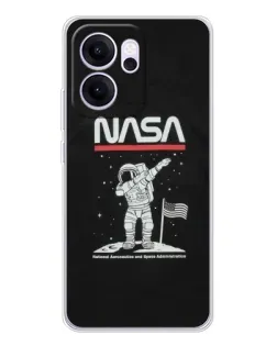 Чехол для OPPO Reno14 F с картинкой «NASA — шагаем по Луне»