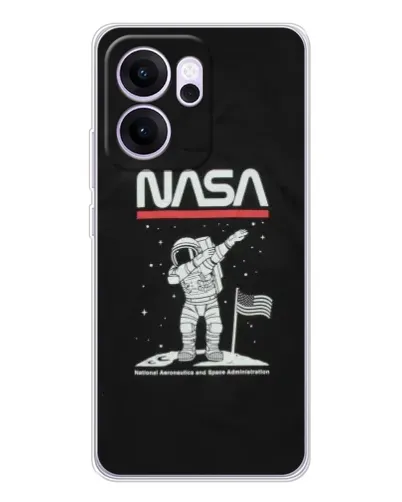 Чехол для OPPO Reno14 F с картинкой «NASA — шагаем по Луне»