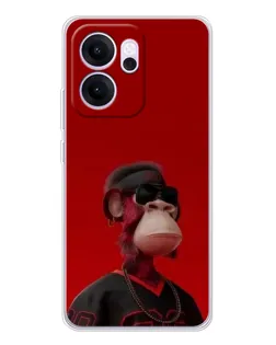 Чехол для OPPO Reno14 F с картинкой «Bored Ape в красном»