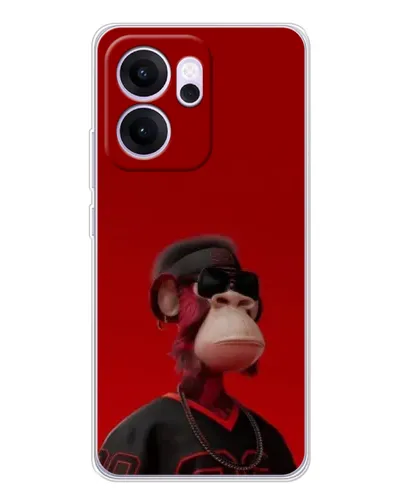 Чехол для OPPO Reno14 F с картинкой «Bored Ape в красном»