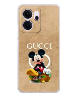 Чехол для OPPO Reno14 F с картинкой «Микки Маус Gucci — крафт» Чехол для OPPO Reno14 F с картинкой «Микки Маус Gucci — крафт»